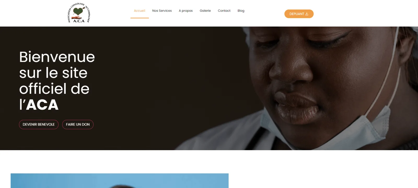 Page d'accueil du site de l'ACA